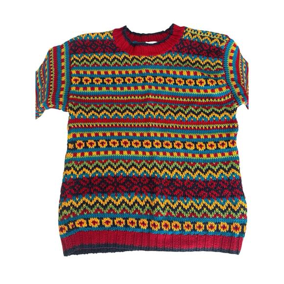 Hanna Andersson Womens Small Sweater Fair Isle Mock Neck Knitted Pullover EUC - Picture 3 of 14